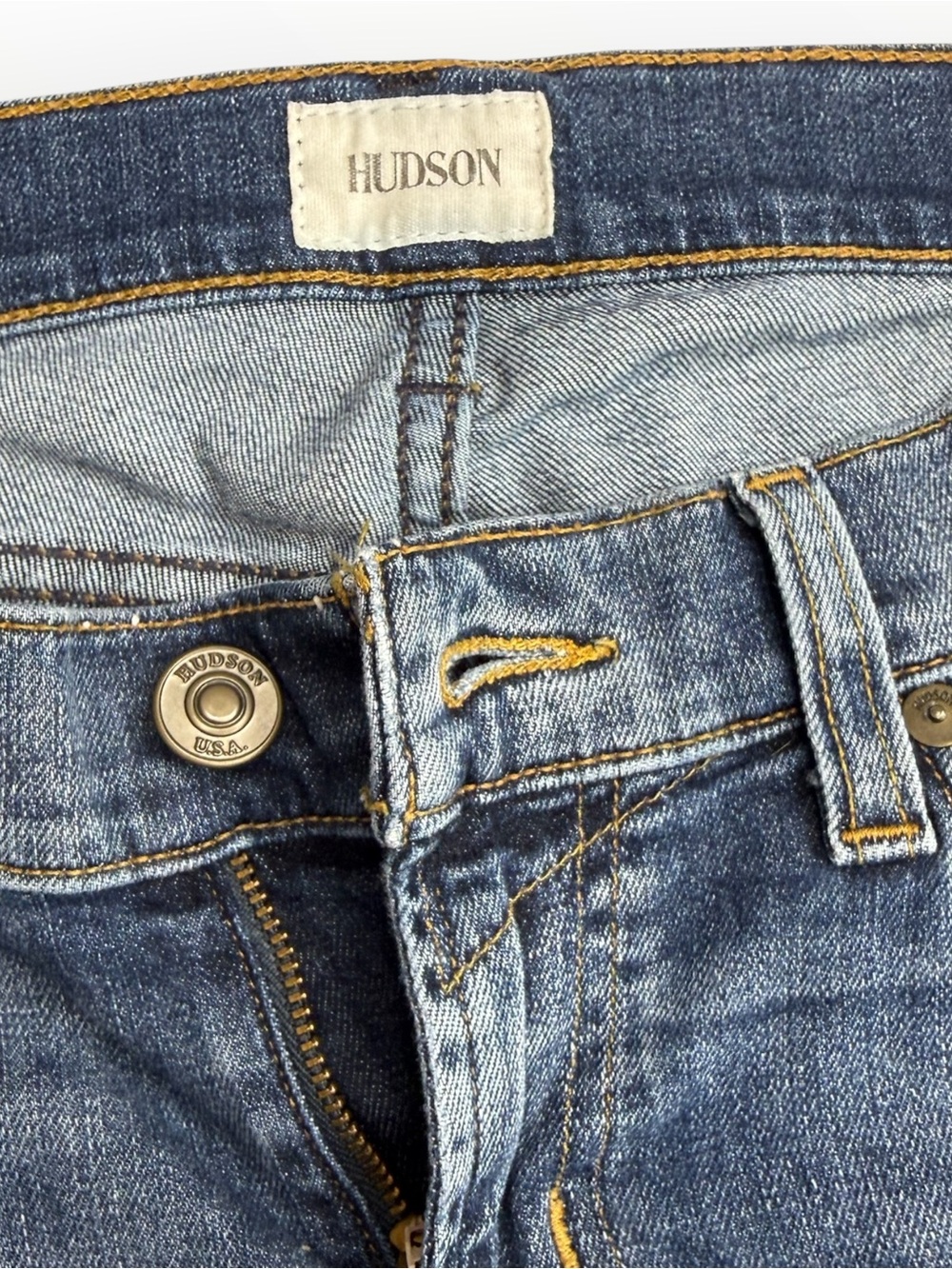 HUDSON Blue Denim Cuffed Ankle Leg Muse Skinny Jeans Size 26 - Picture 6 of 11